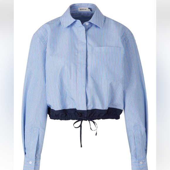 SIMKHAI Adryck Long-Sleeve Drawstring Shirt - Picture 2 of 7